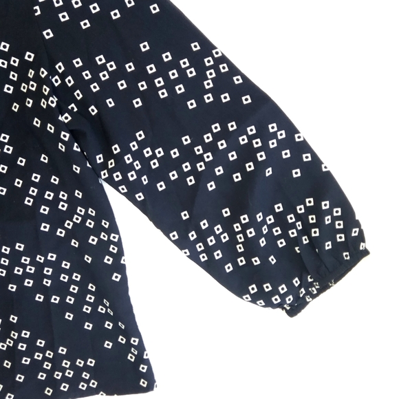 Misska Black and White Patterned Blouse Business Casual 3/4 Size S - Picture 3 of 9